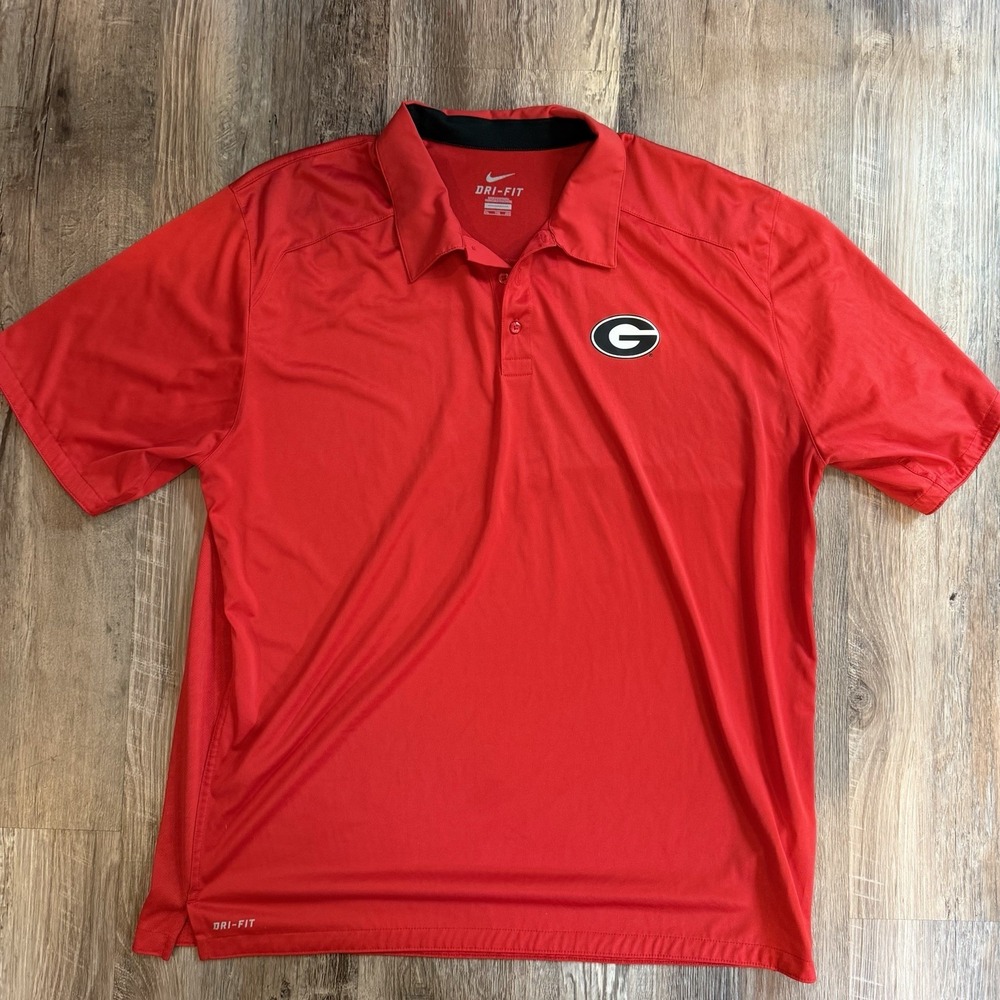 Georgia Bulldogs Nike Dri-FIT Polo Shirt Red Mens XXL